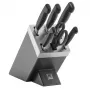Knife/cutlery block set ZWILLING 35148-507-0 — 7-piece set with chef's knife, bread knife, paring knife, kitchen shears, grey block