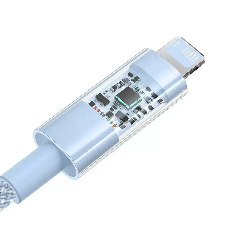 USB cable Baseus Gem P10373003311-01 — 2 m, 2.4 A, Lightning to USB-A, nylon jacket, blue