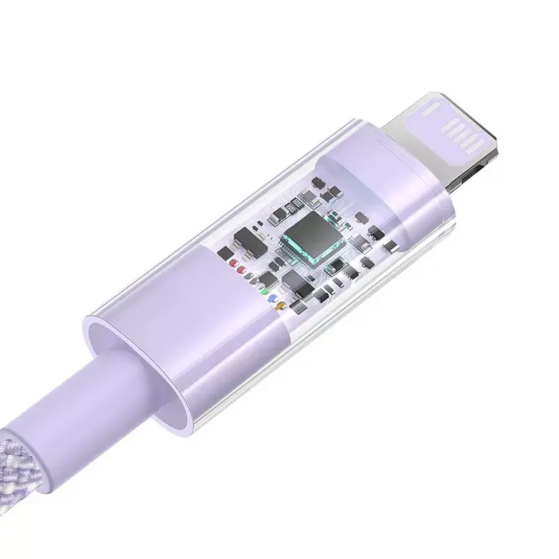 USB charging cable Baseus Gem P10373003511-01 — 2 m, 2.4 A, USB-A to Lightning, purple