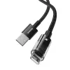 USB charging cable Baseus Gem P10373003111-00, 1 m, 2.4 A, Nylon jacket, Lightning, USB-A, Black