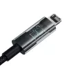 USB charging cable Baseus Gem P10373003111-00, 1 m, 2.4 A, Nylon jacket, Lightning, USB-A, Black