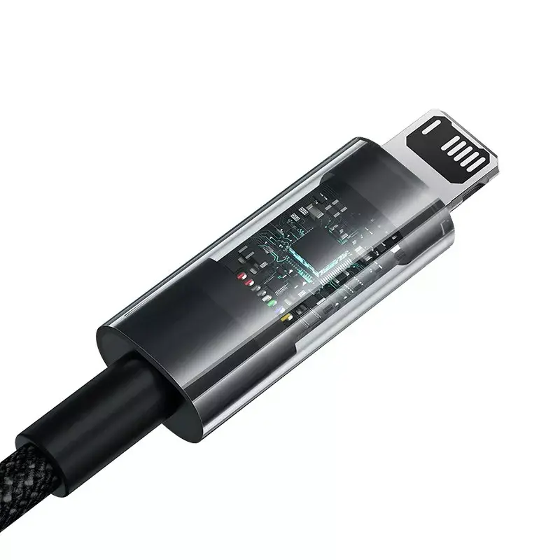USB charging cable Baseus Gem P10373003111-00, 1 m, 2.4 A, Nylon jacket, Lightning, USB-A, Black