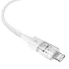 USB charging cable Baseus Gem P10373003211-00, 1 m, 2.4 A, Lightning/USB-A, white, nylon jacket