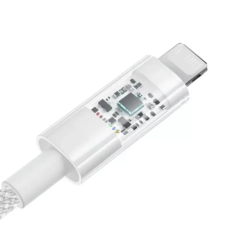 USB charging cable Baseus Gem P10373003211-00, 1 m, 2.4 A, Lightning/USB-A, white, nylon jacket