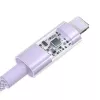 USB cable Baseus Gem P10373003511-00 — 1 m nylon, Lightning to USB-A, 2.4 A fast charging, purple