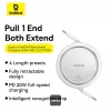 BASEUS Free2pull Expandable USB C To Ip Ligtning Fast Charging Cable 1 M 20 W White