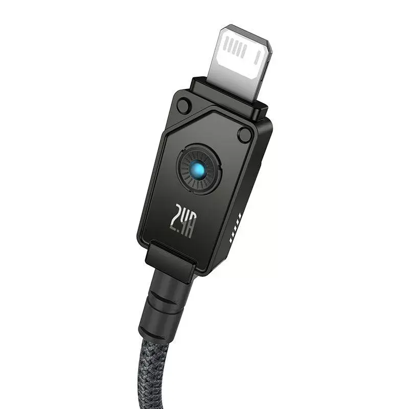 USB-A to Lightning cable Baseus P10355802111-00 — 1 m, 5V/2.4A, USB PD, Aramid fibre, Black