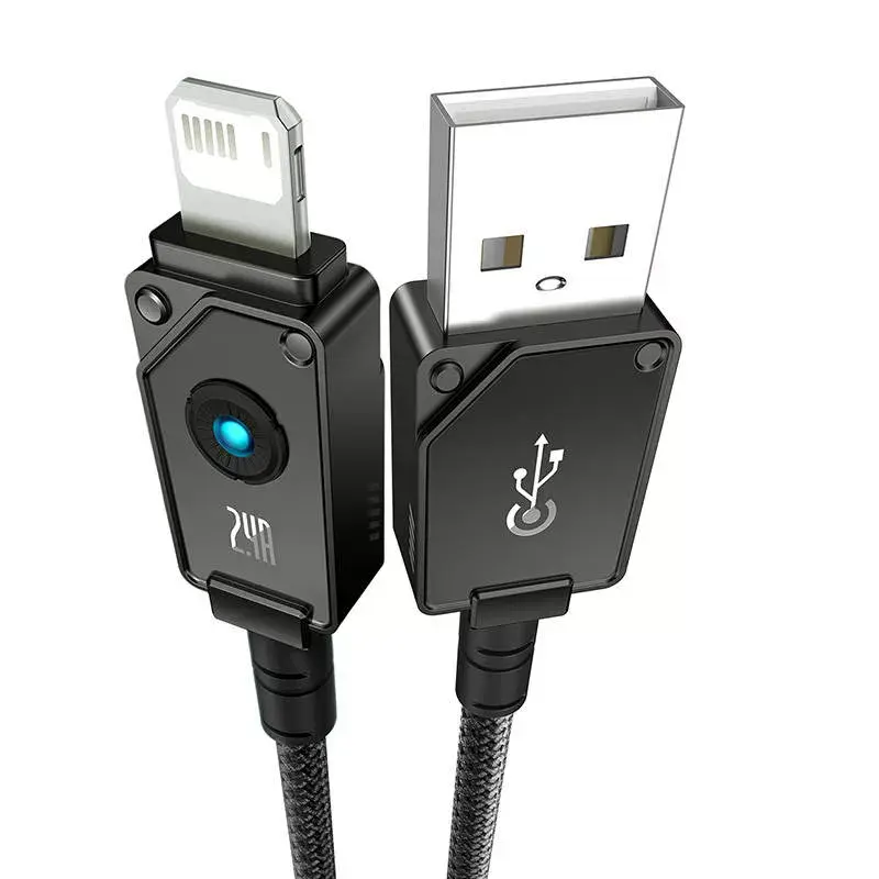 USB-A to Lightning cable Baseus P10355802111-00 — 1 m, 5V/2.4A, USB PD, Aramid fibre, Black