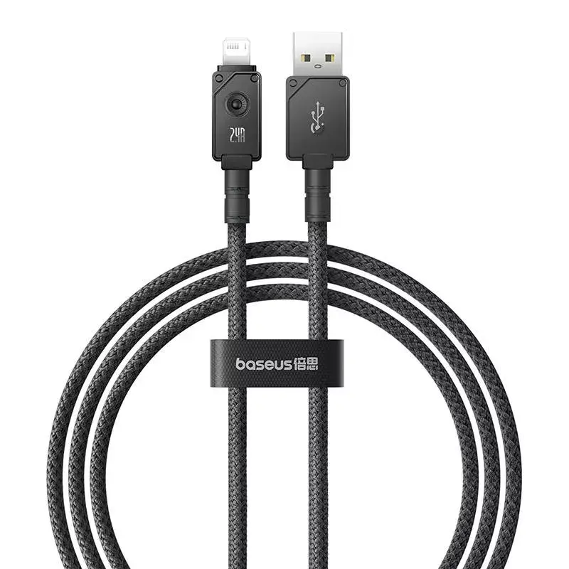 USB-A to Lightning cable Baseus P10355802111-00 — 1 m, 5V/2.4A, USB PD, Aramid fibre, Black