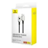 USB A to Lightning cable Baseus 1 m 5V 2.4A White, USB PD, 480 Mbps