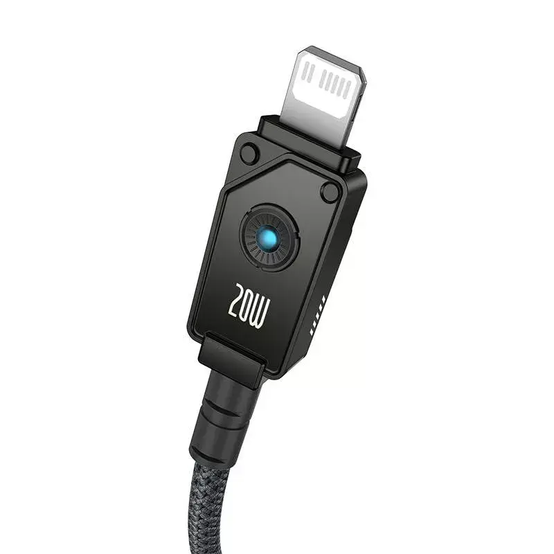 USB-C to Lightning cable Baseus Unbreakable 1m 20W — Aramid fibre, 480 Mbit/s, Black