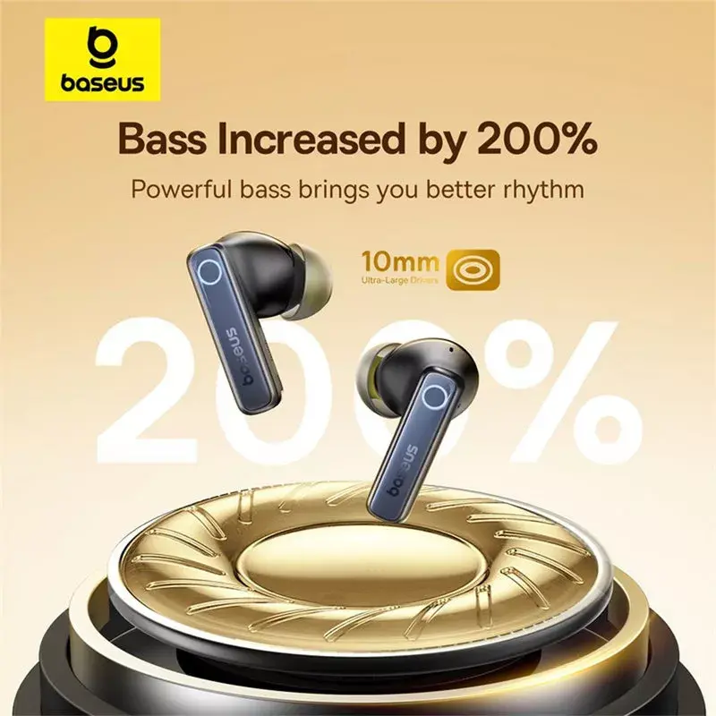 True Wireless in-ear headset Baseus 35 True — Bluetooth 5.3, ANC, 8 h playback (ANC off), 65 h with case, 800 mAh case, USB-C, black
