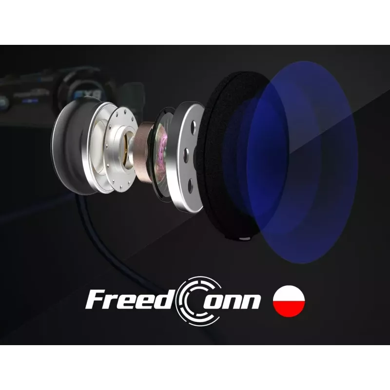 Headset FreedConn T-MAX S V4 PRO SINGLE — Bluetooth 5.1, Intercom up to 1000 m, FM radio, 11 h talk time, LiPo 500 mAh