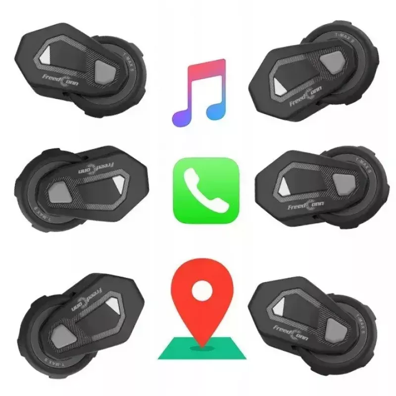Headset FreedConn T-MAX S V4 PRO SINGLE — Bluetooth 5.1, Intercom up to 1000 m, FM radio, 11 h talk time, LiPo 500 mAh