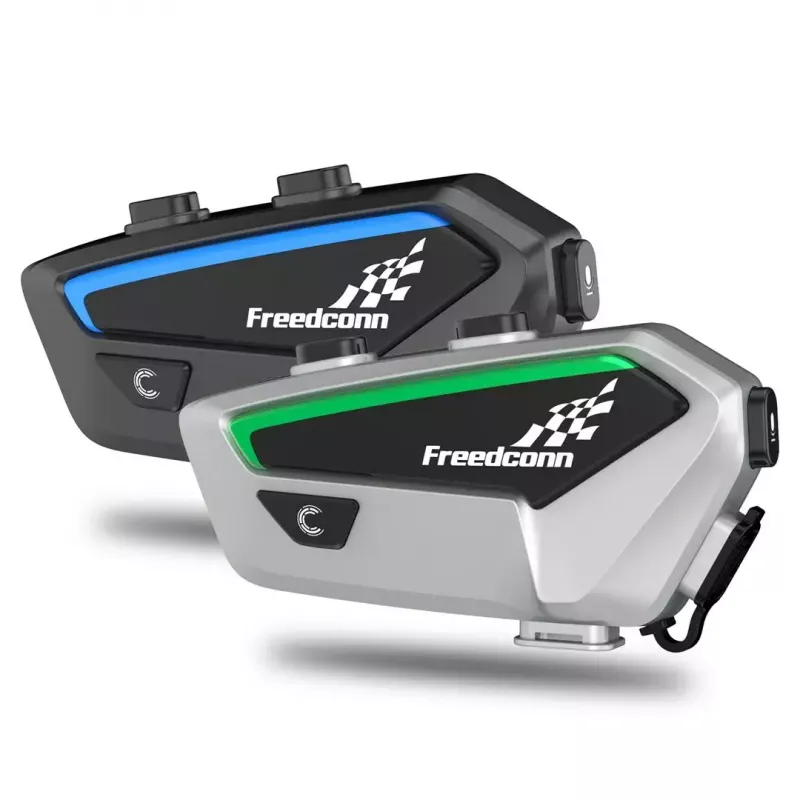 Motorcycle intercom headset FreedConn FX Black — Bluetooth 5.0, IP67, range 2000 m, 30 h talk time