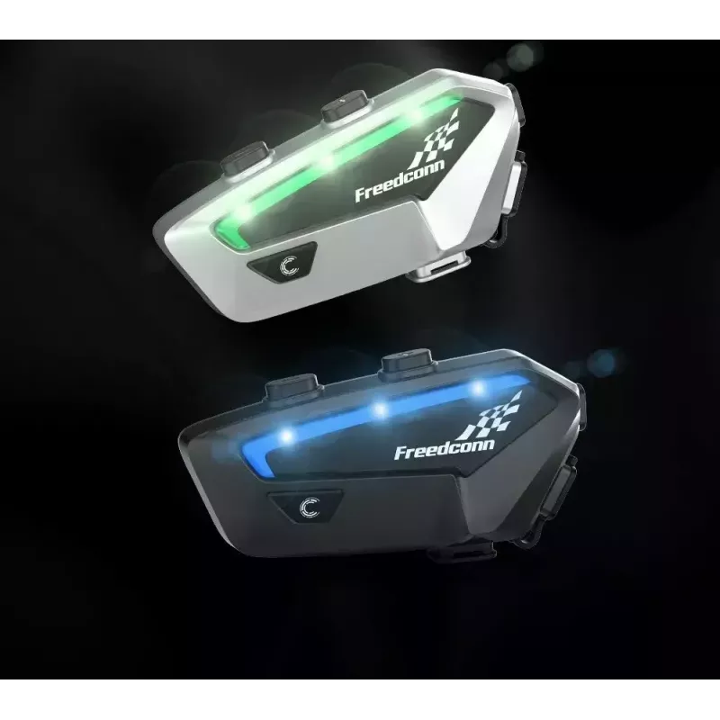 Motorcycle intercom headset FreedConn FX Black — Bluetooth 5.0, IP67, range 2000 m, 30 h talk time