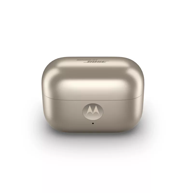 Headset Motorola Moto Buds Loop Bluetooth ear-clip-on binaural, Dolby Atmos, Bluetooth 5.0, ANC, 8 h playback, charging case 520 mAh, beige