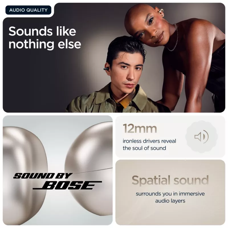 Headset Motorola Moto Buds Loop Bluetooth ear-clip-on binaural, Dolby Atmos, Bluetooth 5.0, ANC, 8 h playback, charging case 520 mAh, beige