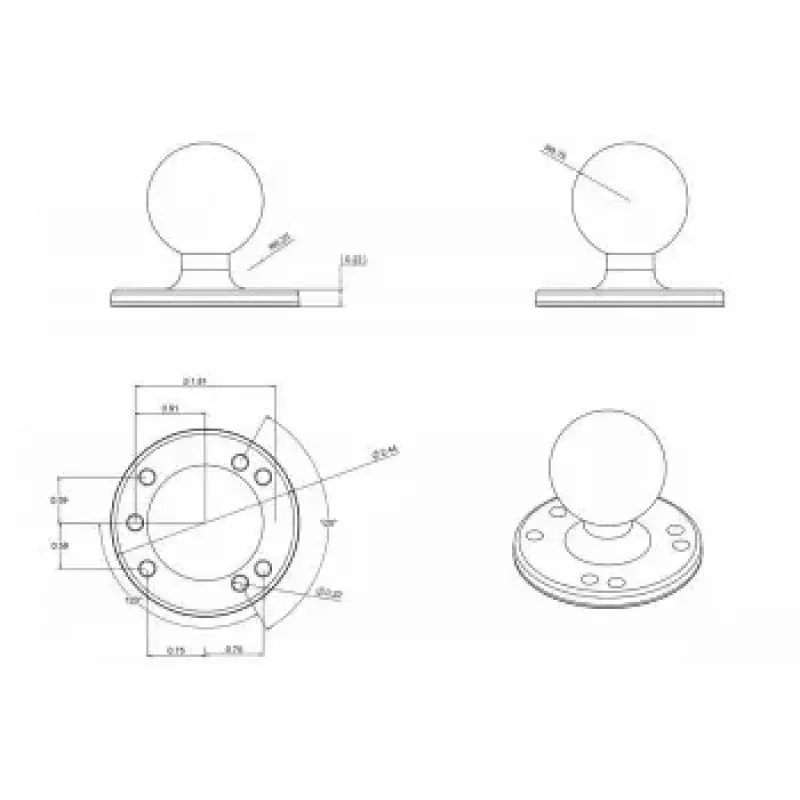 Round Plate with Ball RAM Mounts RAM-202U