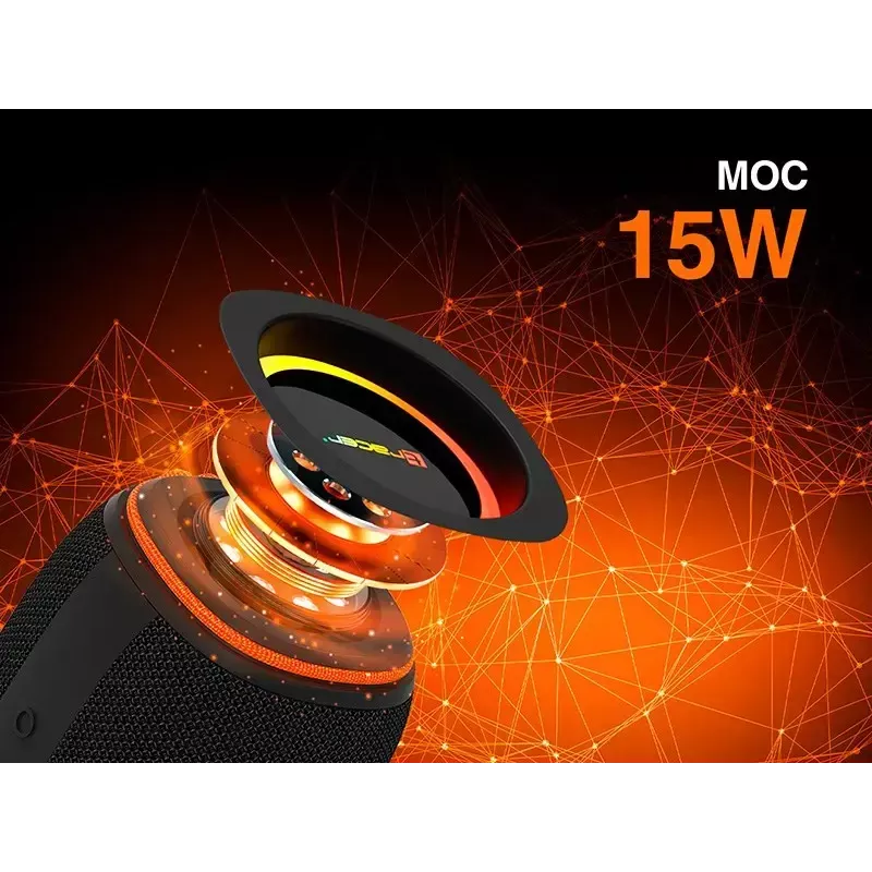 Stereo portable speaker TRACER XtremeBeat TWS — 15 W, IPX6, Bluetooth 5.3, 6 h, AUX/USB, microphone