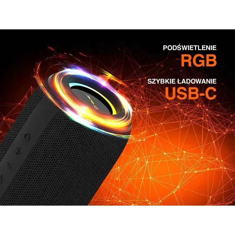 Stereo portable speaker TRACER XtraVox XL TWS BT RGB — 25W RMS, IPX6, Bluetooth 5.3, AUX, USB-A