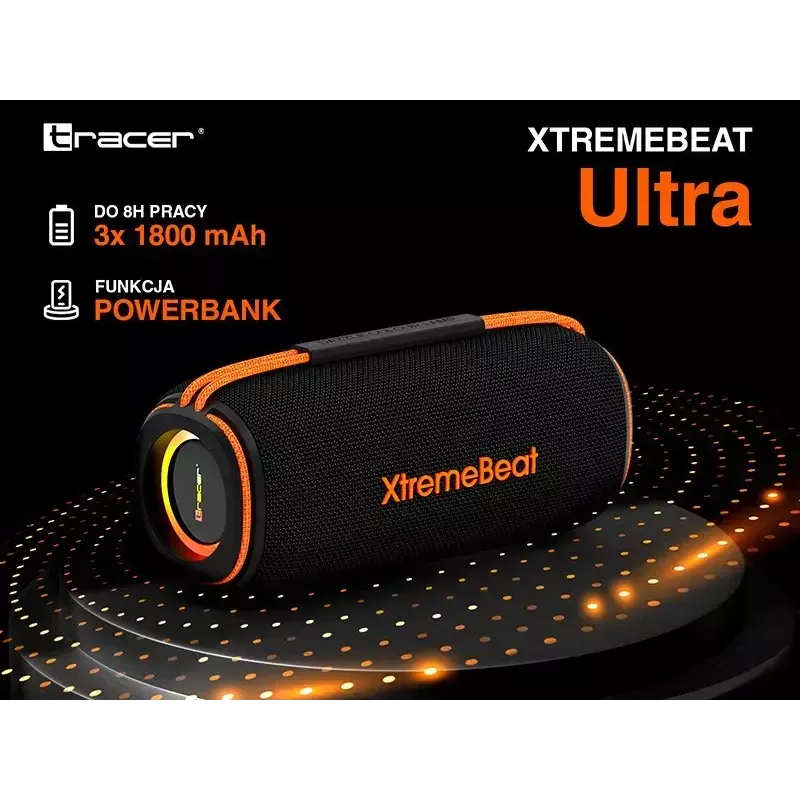 Stereo portable speaker TRACER XtraVox XL TWS BT RGB — 25W RMS, IPX6, Bluetooth 5.3, AUX, USB-A