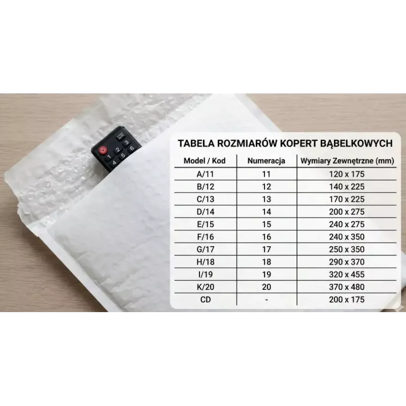 Bubble Mailer Envelope BSTech K20 — 370 x 480 mm, 50 pcs, padded protective mailing envelope