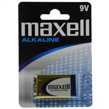 Single-use alkaline 9V battery MAXELL, 1.5 V, prismatic 9V, 1 pc, blister pack
