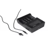 Battery charger XTAR VC4SL for Li‑ion, Ni‑MH, Ni‑Cd cells — 4‑bay, DC powered, compatible with 18650 and other cylindrical batteries, black