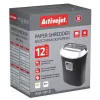 Paper shredder ActiveJet ASH-1201D, strip cut 5 x 38 mm, 22 cm entry, 12-sheet capacity, 25 L basket, P-3, black