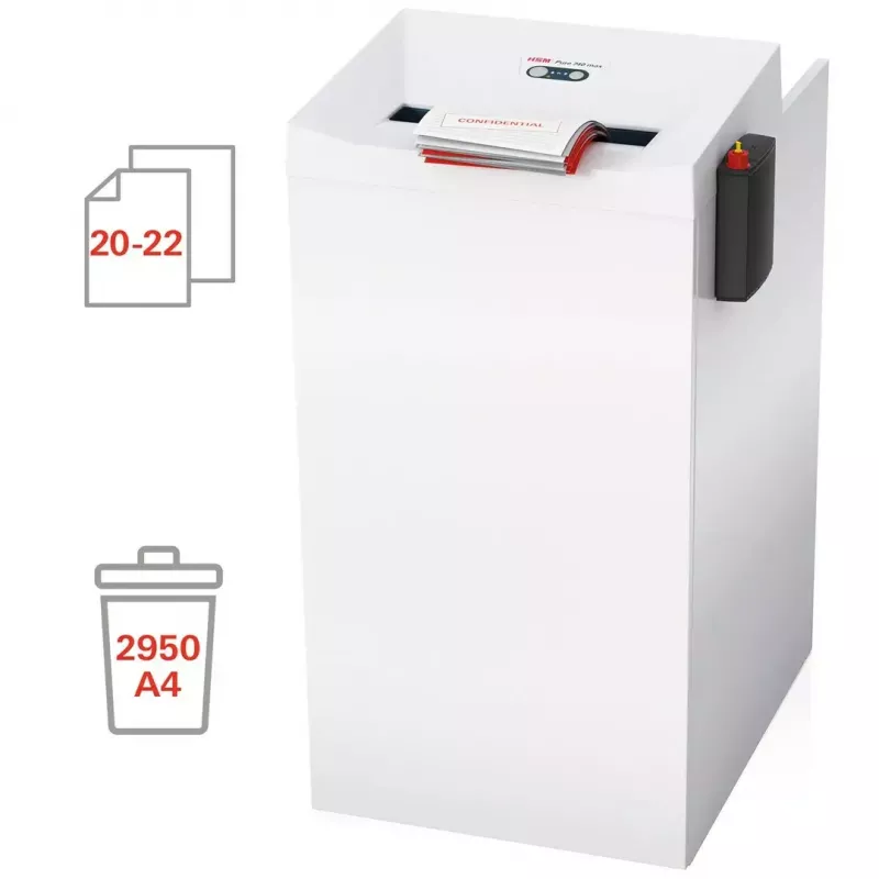 Paper shredder HSM PURE 740, cross-cut 4.5 x 30 mm, capacity 20–22 sheets