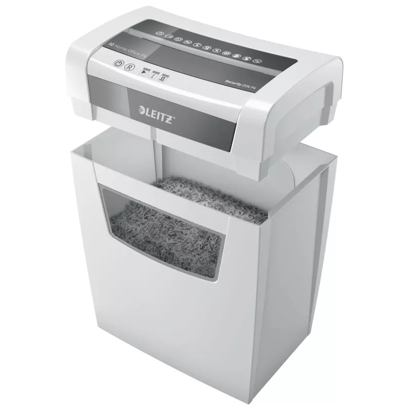 Leitz IQ Home Office Paper Shredder P4, Particle-cut shredding, 22 cm, 4 x 28 mm, 23 L, 225 sheets, 58 dB