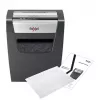 Paper shredder REXEL Momentum X410 — particle-cut P-4, 4 x 28 mm, 10-sheet capacity, 23 L basket, anti-jam