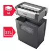 Paper shredder REXEL Momentum X410 — particle-cut P-4, 4 x 28 mm, 10-sheet capacity, 23 L basket, anti-jam