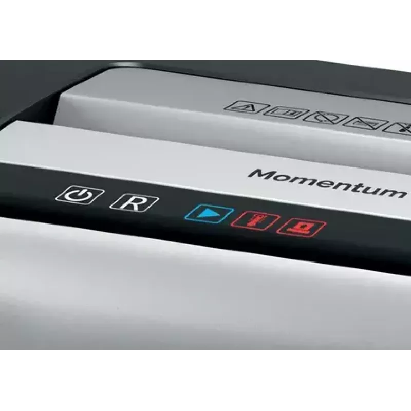 Shredder REXEL Momentum X312-SL — particle-cut 5 x 42 mm, 12-sheet capacity, 23 L basket, buttons control