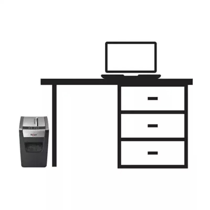 Shredder REXEL Momentum X312-SL — particle-cut 5 x 42 mm, 12-sheet capacity, 23 L basket, buttons control