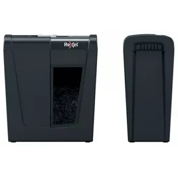 Paper shredder REXEL Secure S5 — strip shredder, 5-sheet capacity, 6 mm cut, 10 L bin, P-2 security, black