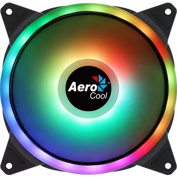 Aerocool DUO14 PC Fan 14cm ARGB LED Dual Ring Antivibration 6 Pins Black