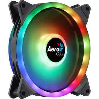 Aerocool DUO14 PC Fan 14cm ARGB LED Dual Ring Antivibration 6 Pins Black
