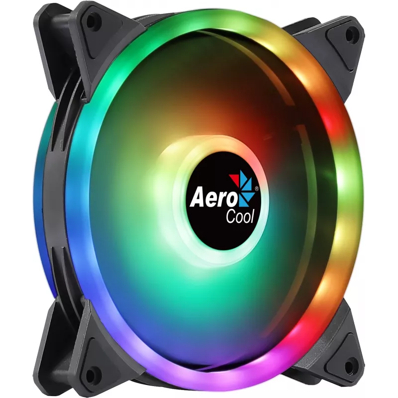 Aerocool DUO14 PC Fan 14cm ARGB LED Dual Ring Antivibration 6 Pins Black