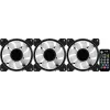 Aerocool MIRAGE12PRO Kit 3xFan PC 12cm ARGB 6 Pins Hub Silent Black