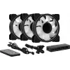 Aerocool MIRAGE12PRO Kit 3xFan PC 12cm ARGB 6 Pins Hub Silent Black