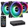 Aerocool DUO12PRO Kit 3xFan 12cm ARGB LED Dual Ring Antivibration 6 Pins Black