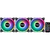 Aerocool DUO12PRO Kit 3xFan 12cm ARGB LED Dual Ring Antivibration 6 Pins Black