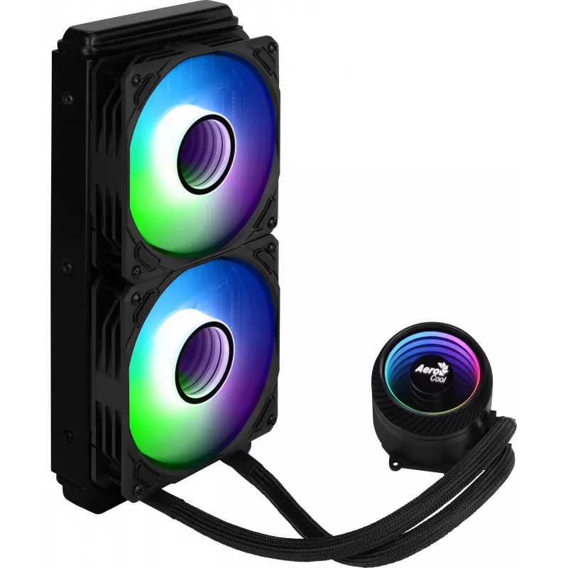 Aerocool MIRAGEL240 CPU Liquid Cooled 2x 12cm ARGB Fan TDP 400W Black
