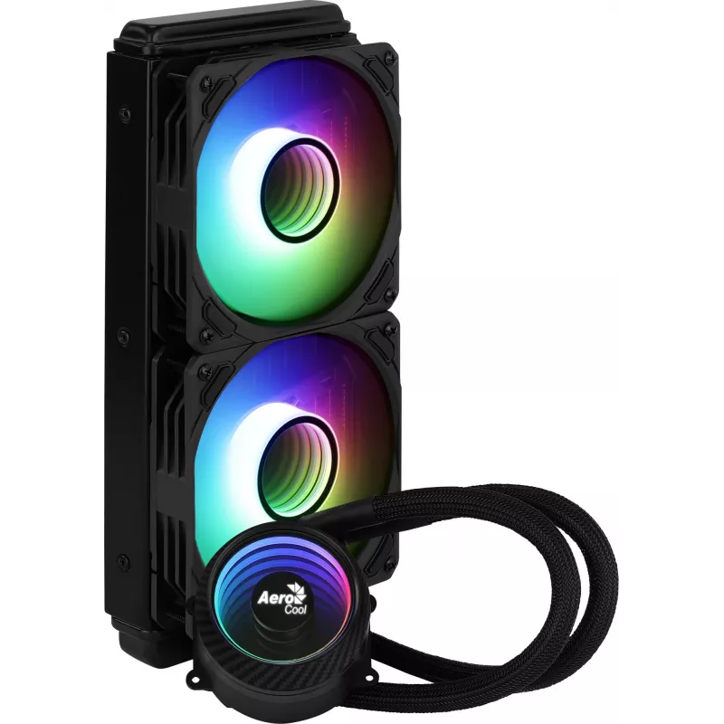 Aerocool MIRAGEL240 CPU Liquid Cooled 2x 12cm ARGB Fan TDP 400W Black