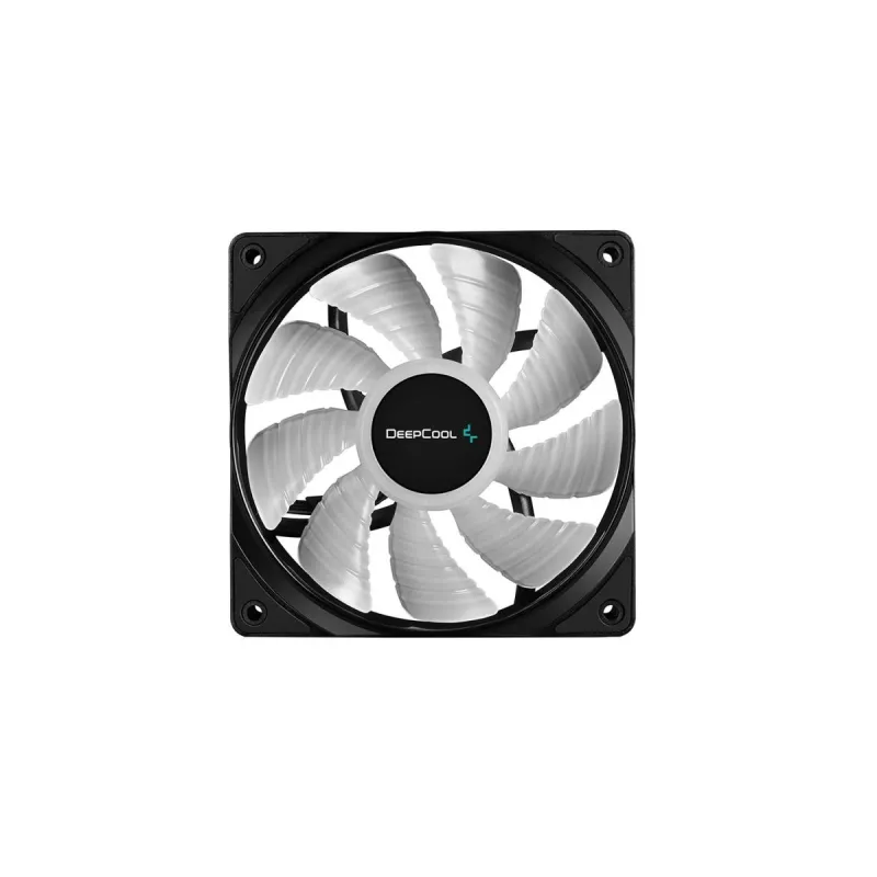120 mm case fan DeepCool RF120 — White/Black, 120×25 mm, 4-pin PWM, RGB LED, Hydro bearing