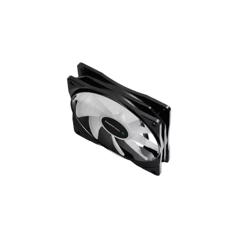 120 mm case fan DeepCool RF120 — White/Black, 120×25 mm, 4-pin PWM, RGB LED, Hydro bearing
