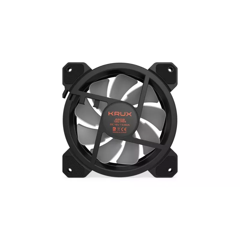 Case fan KRUX KRX0067 120mm ARGB LUNAR 120, 1200 RPM, hydraulic bearing, 12 V, 5 V LED, 3-pin connector, anti-vibration