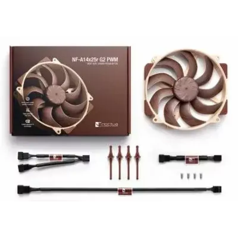 Case fan Noctua NF-A14x25r G2 PWM 140 mm, 1250–1500 RPM, 155.6 m³/h, 19.7–24.8 dB, 12 V, 4-pin